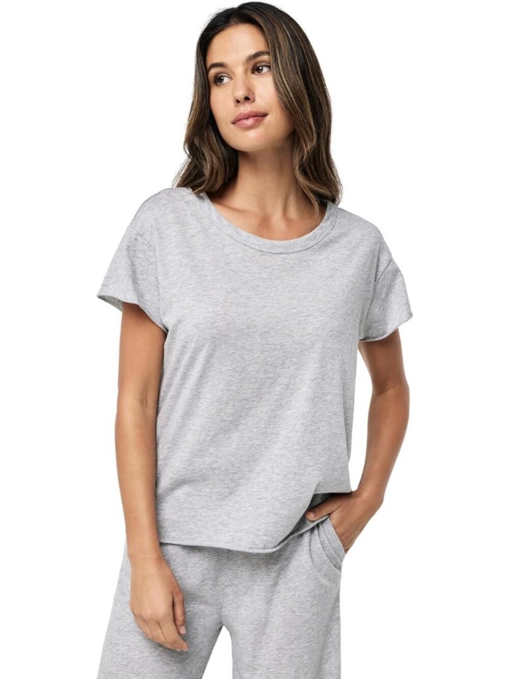 Organic Cotton Boxy Tee - Soft Short Sleeve Crew Neck, Loose Comfortable